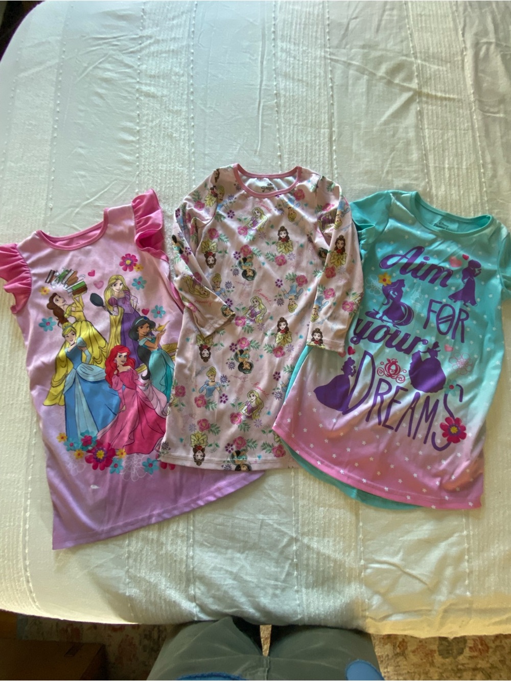 Disney Girls' Pink & Teal Princess Nightgowns - 3-Pack
